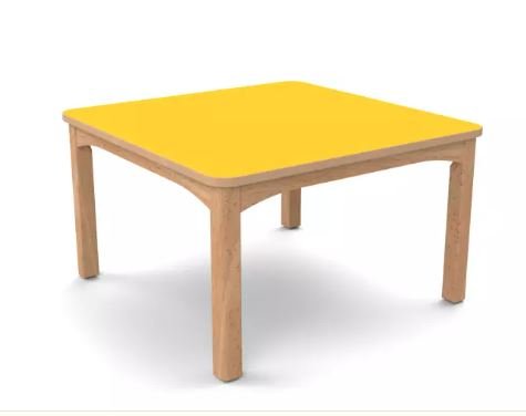 Table en bois 80 x 80 T00 - Jaune