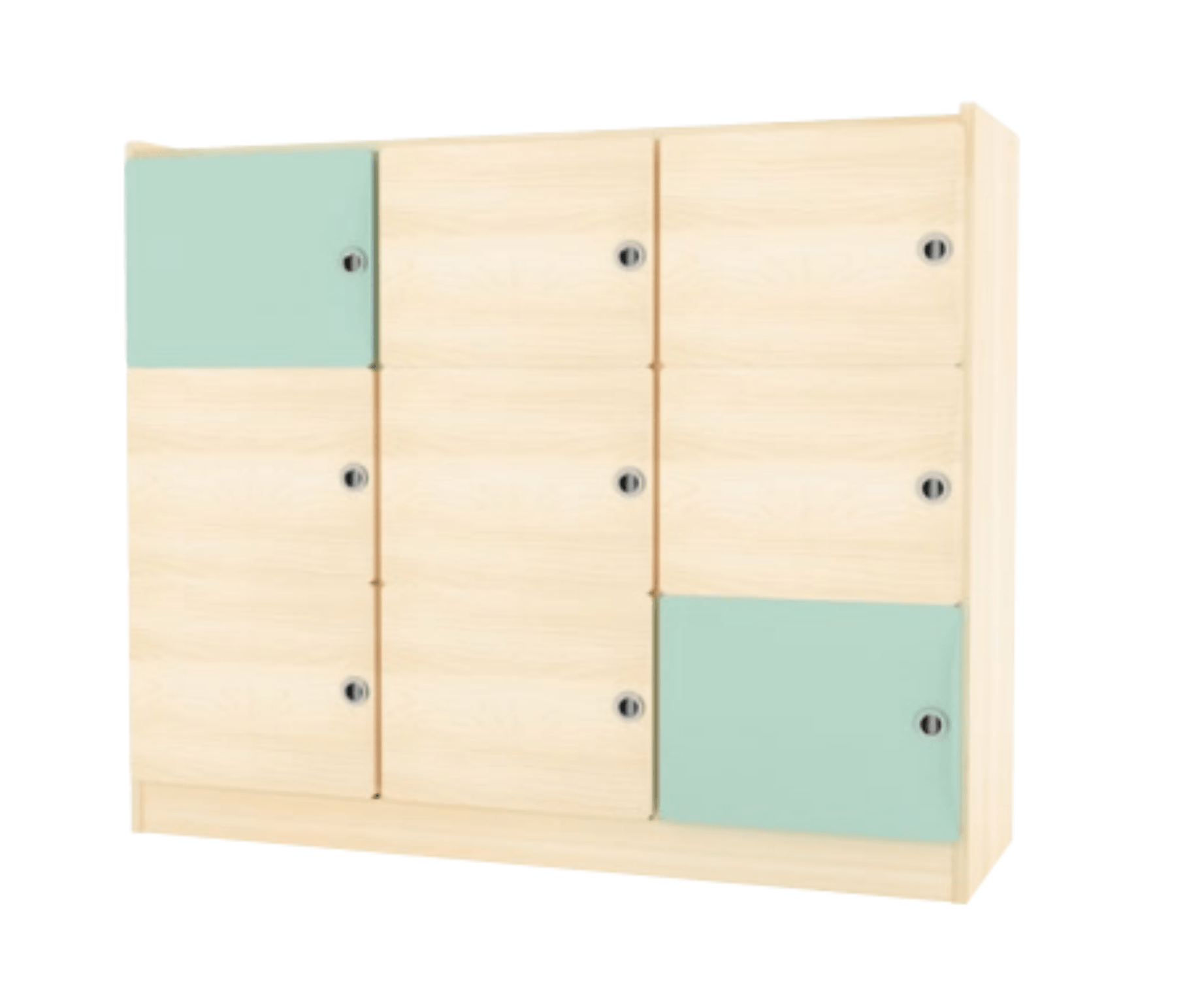 Armoire de rangement - 9 portes - vert