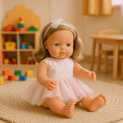 Jouets - Poupons, Peluches et Accessoires - Poupée blonde avec tenue - 38 cm