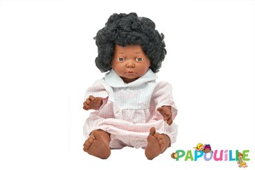 Jouets - Poupons, Peluches et Accessoires - Poupée corps dur avec cheveux africain 40cm fille mazal