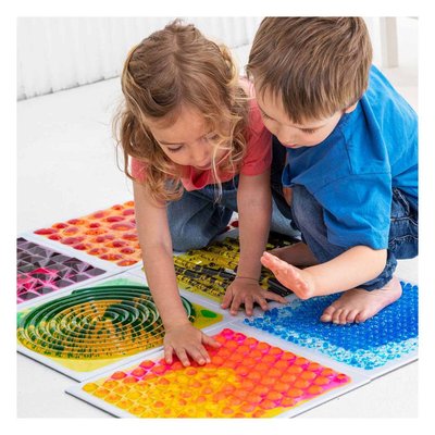 Motricité - Eveil Sensoriels et Tactiles - 6 dalles sensorielles texturées - 30 x 30 cm