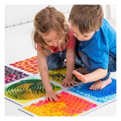 Motricité - Eveil Sensoriels et Tactiles - 6 dalles sensorielles texturées - 30 x 30 cm