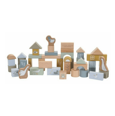 Jouets - Jouets à Empiler ou à Encastrer - DE // Baril de 50 blocs décorés à empiler pastel enfant - bois