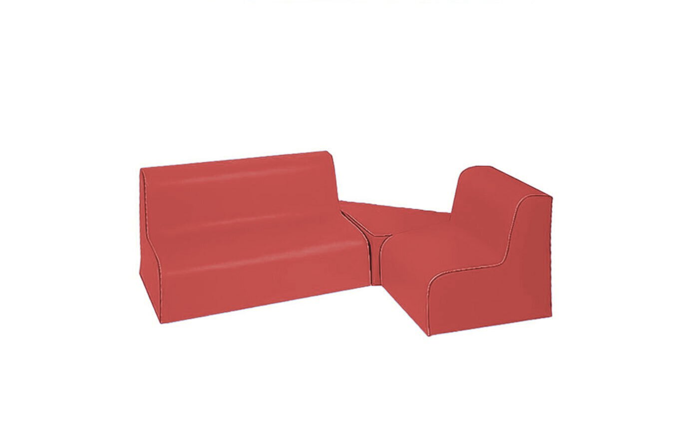 Kit coin banquette pour espace lecture assise 17cm rouge