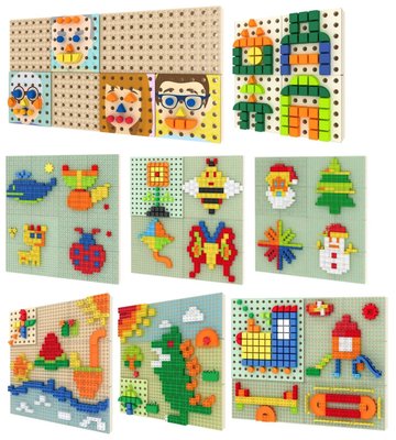 Jeux - Jeux Éducatifs et Puzzle - Mur de construction mobile - Comprenant 8 kits de thèmes et 8 pièces set d'outils
