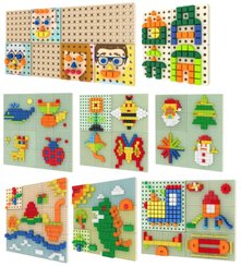 Jeux - Jeux Éducatifs et Puzzle - Mur de construction mobile - Comprenant 8 kits de thèmes et 8 pièces set d'outils