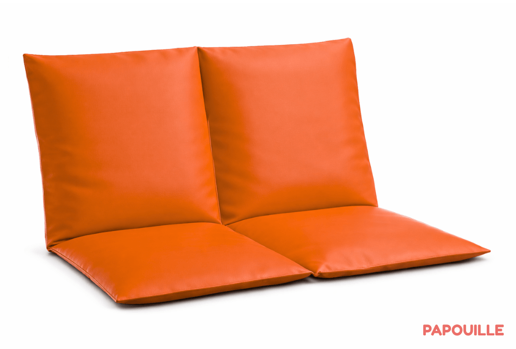 Coussin assise 2 places orange