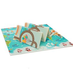Motricité - Tapis de motricité bébé et enfant - Tapis de jeu pliable XXL - réversible Mundopark