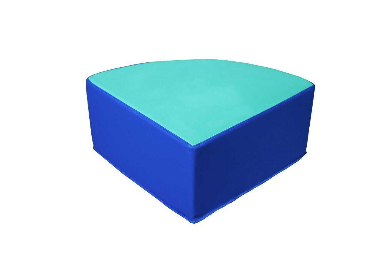 Pouf 1/4 rond en mousse pvc h.25 cm malouine - bleu