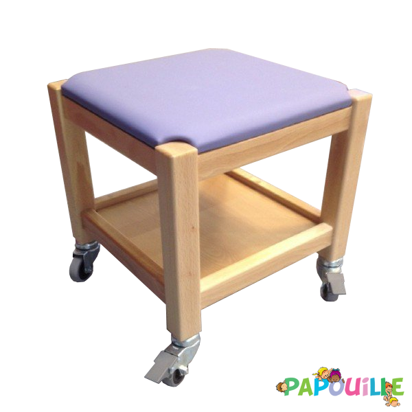 Tabouret à roulettes bleu