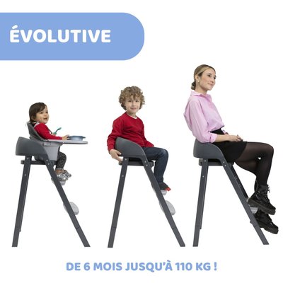 Puériculture - Chaise haute bébé et Siège Repas - Chaise haute Crescendo évolutive 