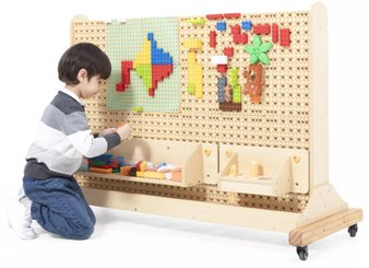 Jeux - Jeux Éducatifs et Puzzle - Mur de construction mobile - Comprenant 8 kits de thèmes et 8 pièces set d'outils