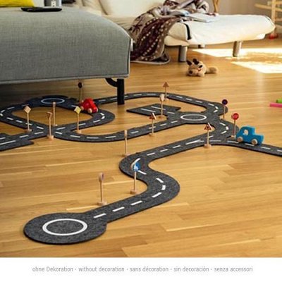 Jouets - Garages, Voitures et Circuits pour Enfant - Circuit en feutre avec 2 voitures, 30 éléments