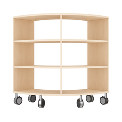 Mobilier - Meuble de rangement scolaire - Meuble de rangement arrondi 6 cases à roulettes - Lou