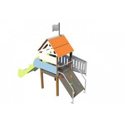 Mobilier - Aire de jeux et structure extérieure - Aire de jeu enfant extérieur cabane baby grimpe avec rampe montage en surface