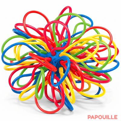 Motricité - Eveil Sensoriels et Tactiles - Balle souple à boucles multicolore