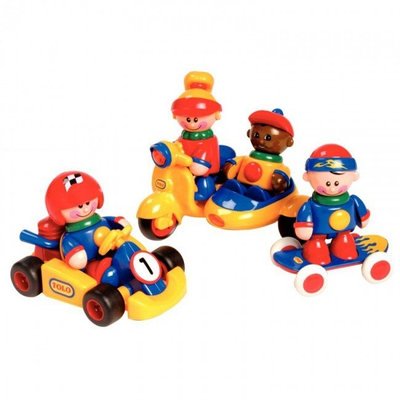 Jouets - Figurines - Lot de 3 véhicules et 4 personnages "les copains en balade"