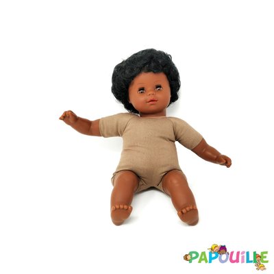 Jouets - Poupons, Peluches et Accessoires - Poupon corps mou avec cheveux africain 30cm garçon