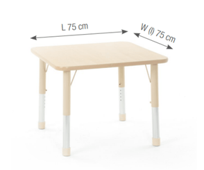 Mobilier - Table crèche et scolaire - Table carrée beige - mélaminé - 75 x 75 cm