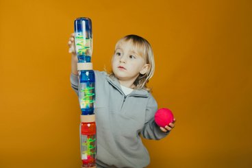 Motricité - Eveil Sensoriels et Tactiles - Bouteille sensorielle - spiral bleu