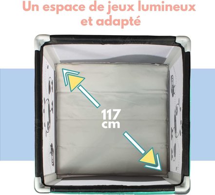Couchage - Parc bébé Pliable, en Bois  - Parc lit filet bébé pliant en tissu