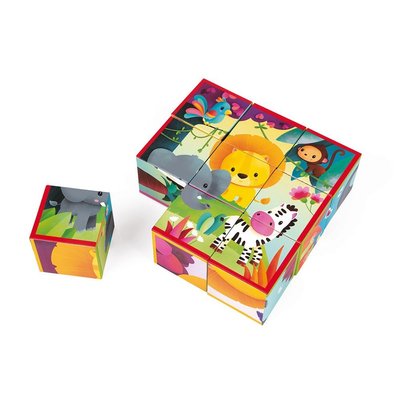 Jeux - Jeux Éducatifs et Puzzle - Kubkid - animaux de la jungle - 9 cubes