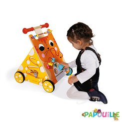Jeux - Porteurs, Draisiennes, Marcheurs - Chariot multi-activités chat en bois enfant (janod)
