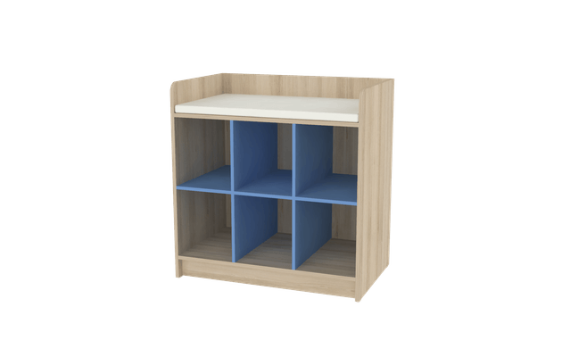 Change - Meuble à Langer crèche - Meuble à langer - 6 casiers - Bleu