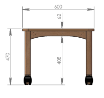 Mobilier - Table crèche et scolaire - Table en bois 120 x 60 à roulettes T0 - Naturel