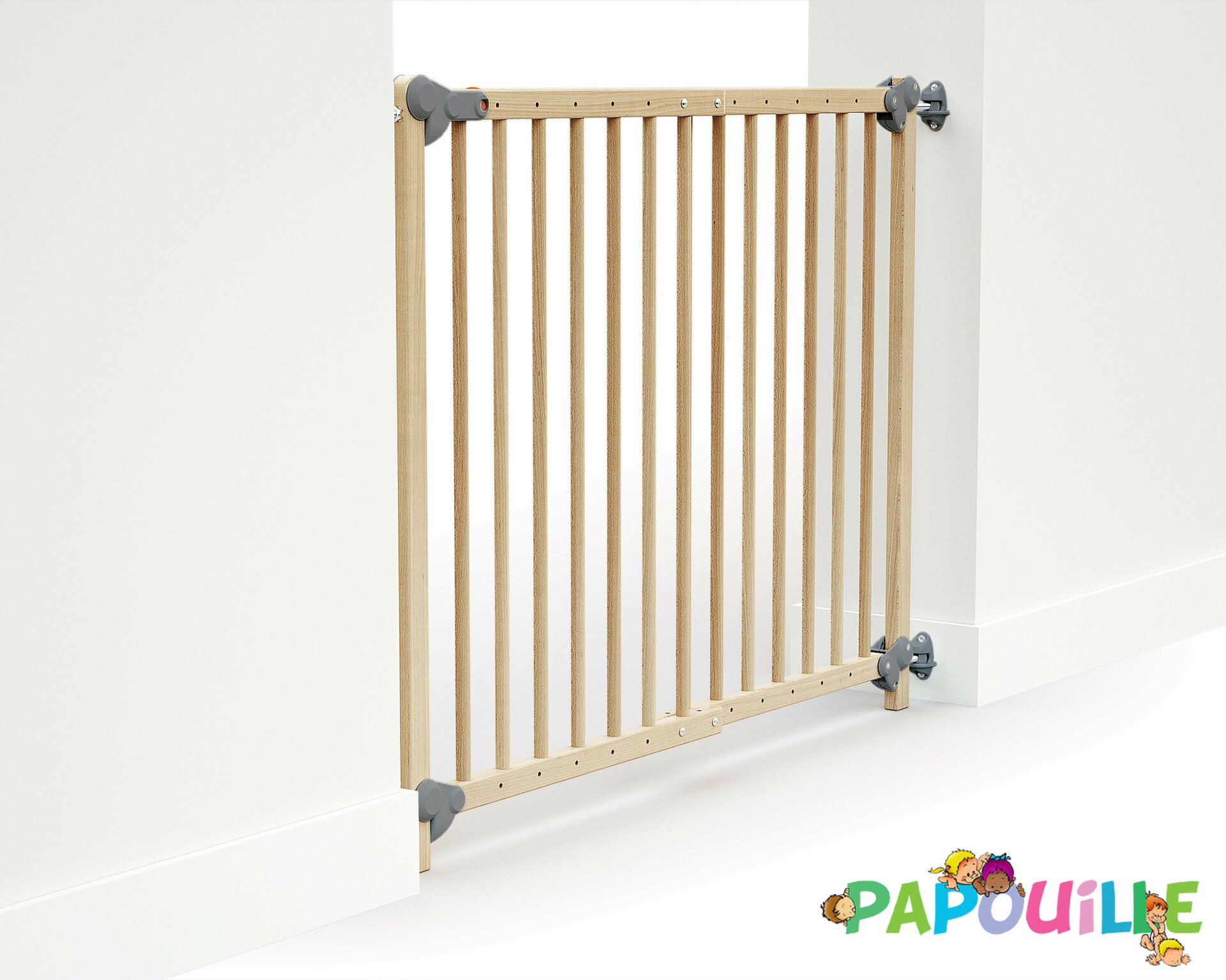 Barrière de sécurité portillon enfant amovible 73-110cm naturel Top crèches