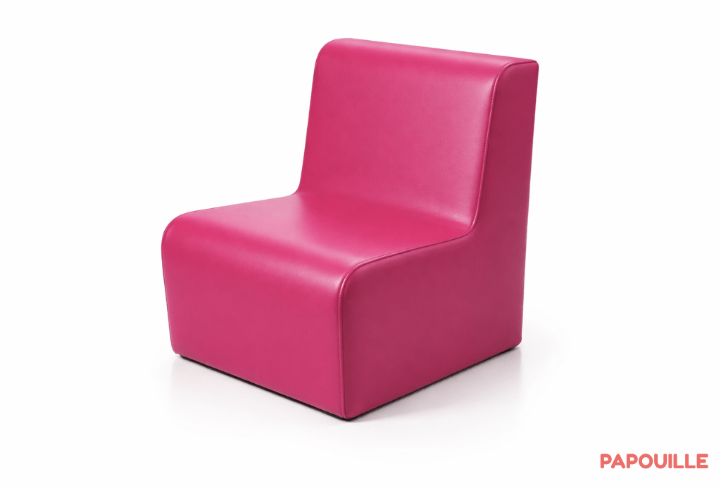 Chauffeuse droite unie hauteur d'assise 32 cm fuchsia
