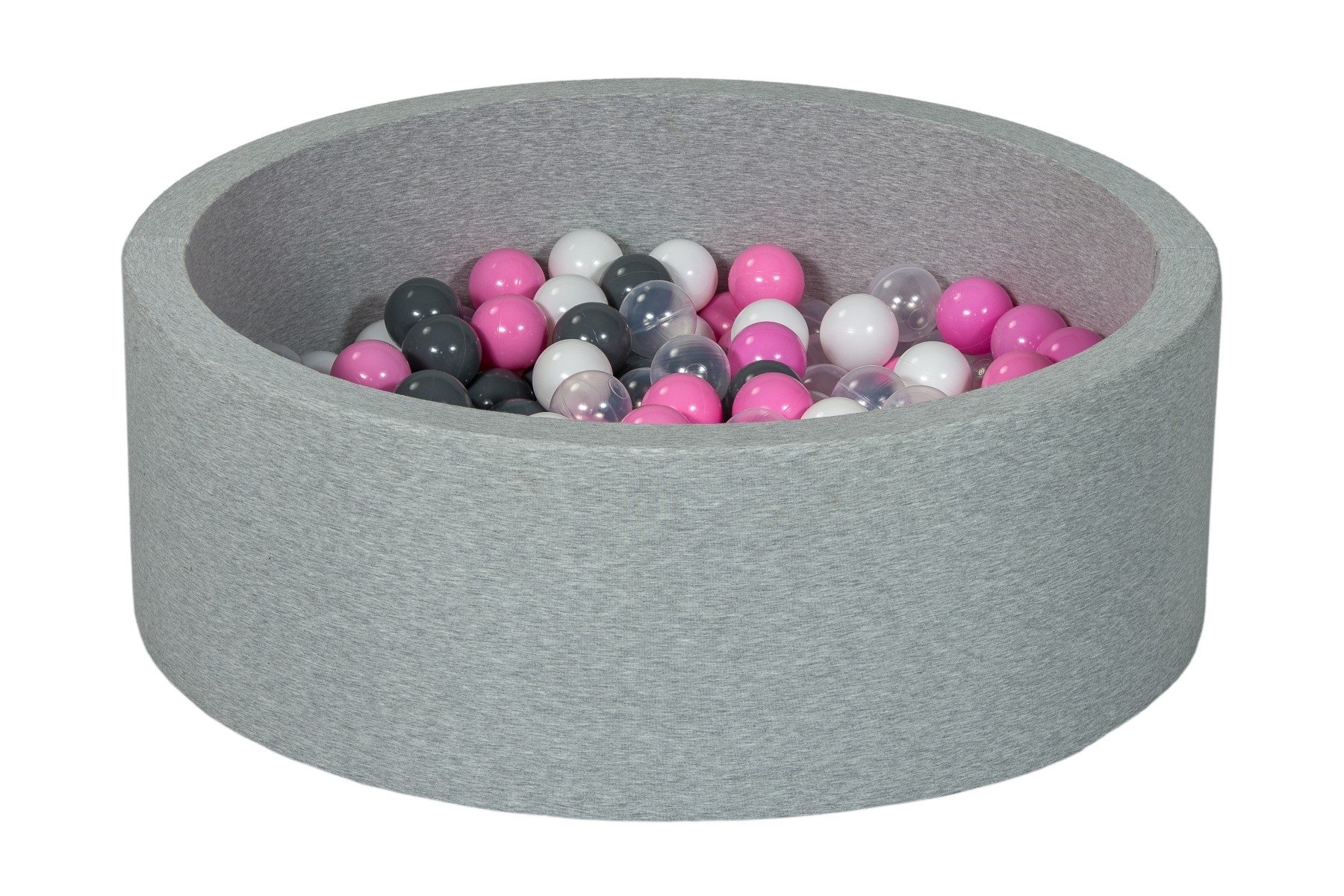 Piscine à balles pour bébé avec 200 balles 90x30cm grise balle rose