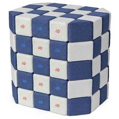 Motricité - Jeux de Motricité Libre - Cubes de constructions basic magnétiques de psychomotricité tissu 100 pièces blanc et bleu