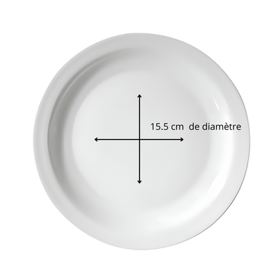 Repas - Assiettes Enfants et à Compartiments - Lot de 6 assiettes à dessert Ø 15,5 cm Verre trempé
