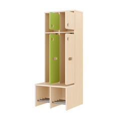 Mobilier - Banc vestiaire & Porte Manteaux - Vestiaire 2 places avec assise T1 - WIS