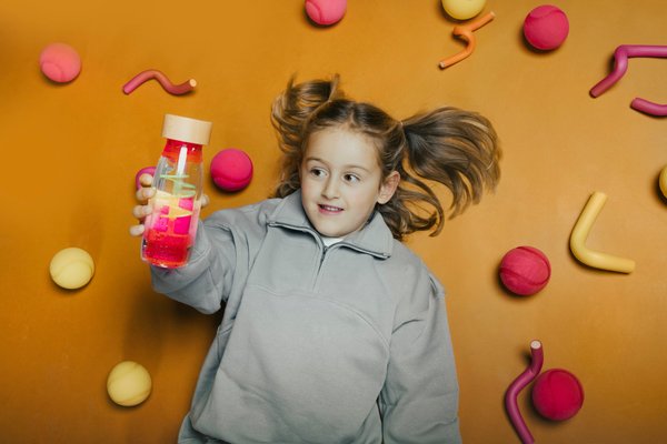 Motricité - Eveil Sensoriels et Tactiles - Bouteille sensorielle - spiral rose 