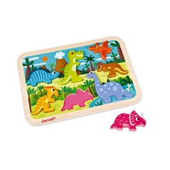 Jeux - Jeux Éducatifs et Puzzle - Puzzle à encastrer en bois 3d les dinosaures 7 pcs ( pour les enfants de 2 ans et plus )