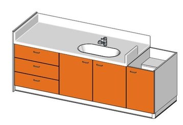 Change - Meuble à Langer crèche - Table à langer avec 1 cuve - 250 cm