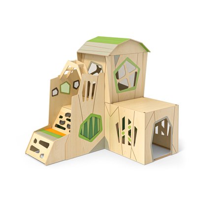 Motricité - Structure et panneaux D'activités - Maison de jeu - 4 pièces 