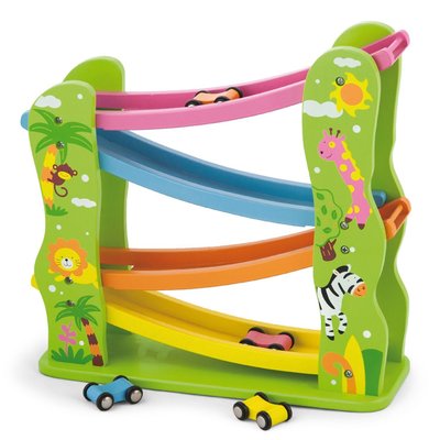 Jouets - Garages, Voitures et Circuits pour Enfant - Circuit toboggan + 4 véhicules