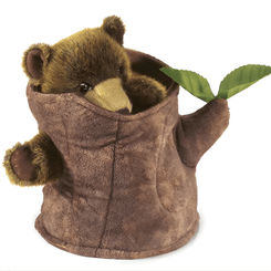 Jeux - Marionnettes, Théâtre  - Grande marionnette rétractable - Ours dans un arbre