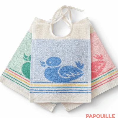 Repas - Bavoir - Lot de 6 bavoirs à lacettes les canards 24 x 27 cm