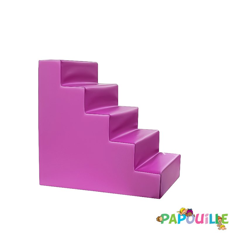 Escalier pour table de change en mousse imperméable fuchsia