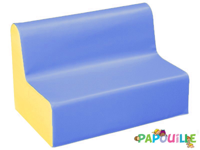 Banquette enfant 2 à 3 places en mousse pvc h. 17cm tahiti jaune