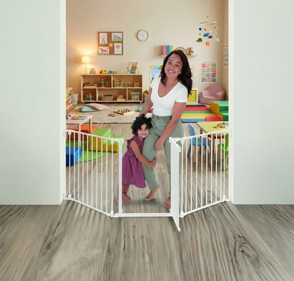 Médical et Prévention - Protection et Sécurité (EPI) - Barrière - Portillon avec rallonge 74,5 cm jusqu’à 195 cm - Blanc