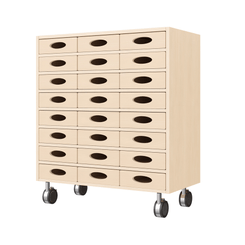 Mobilier - Meuble de rangement scolaire - Meuble de rangement à roulettes 24 bacs - Nala