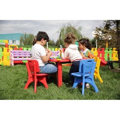 Mobilier - Chaise & fauteuil pour crèche - Lot de 5 chaises de jeux Bleues