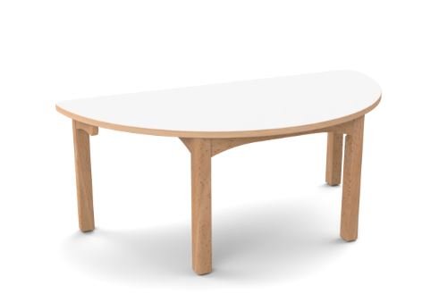 Table en bois 1/2 lune T0 - Blanc