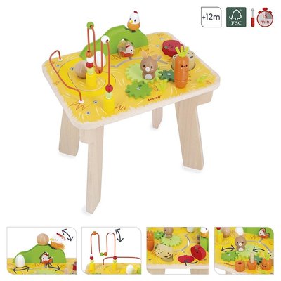 Jouets - Jouets à Empiler ou à Encastrer - Table d'Activités Ferme en bois