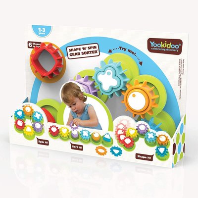 Jouets - Jouets à Empiler ou à Encastrer - Jeu de formes et engrenages - jouet bébé educatif - jeu formes et empilage